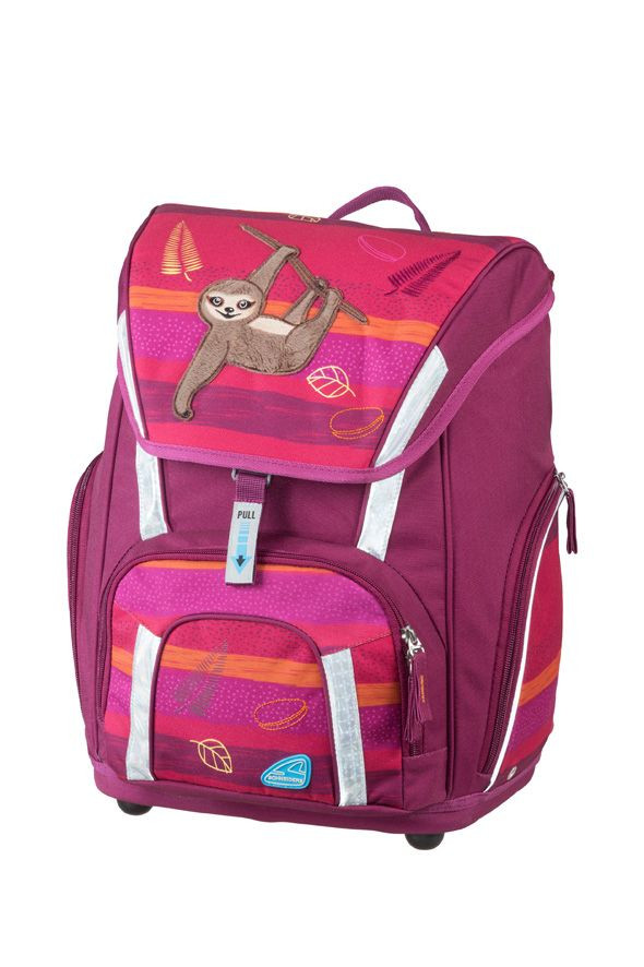 Set ghiozdan LAZY LEWIS SMART, etui, sac sport si cutie pentru carti, KidClix, 35 cm, rosu - imagine 4